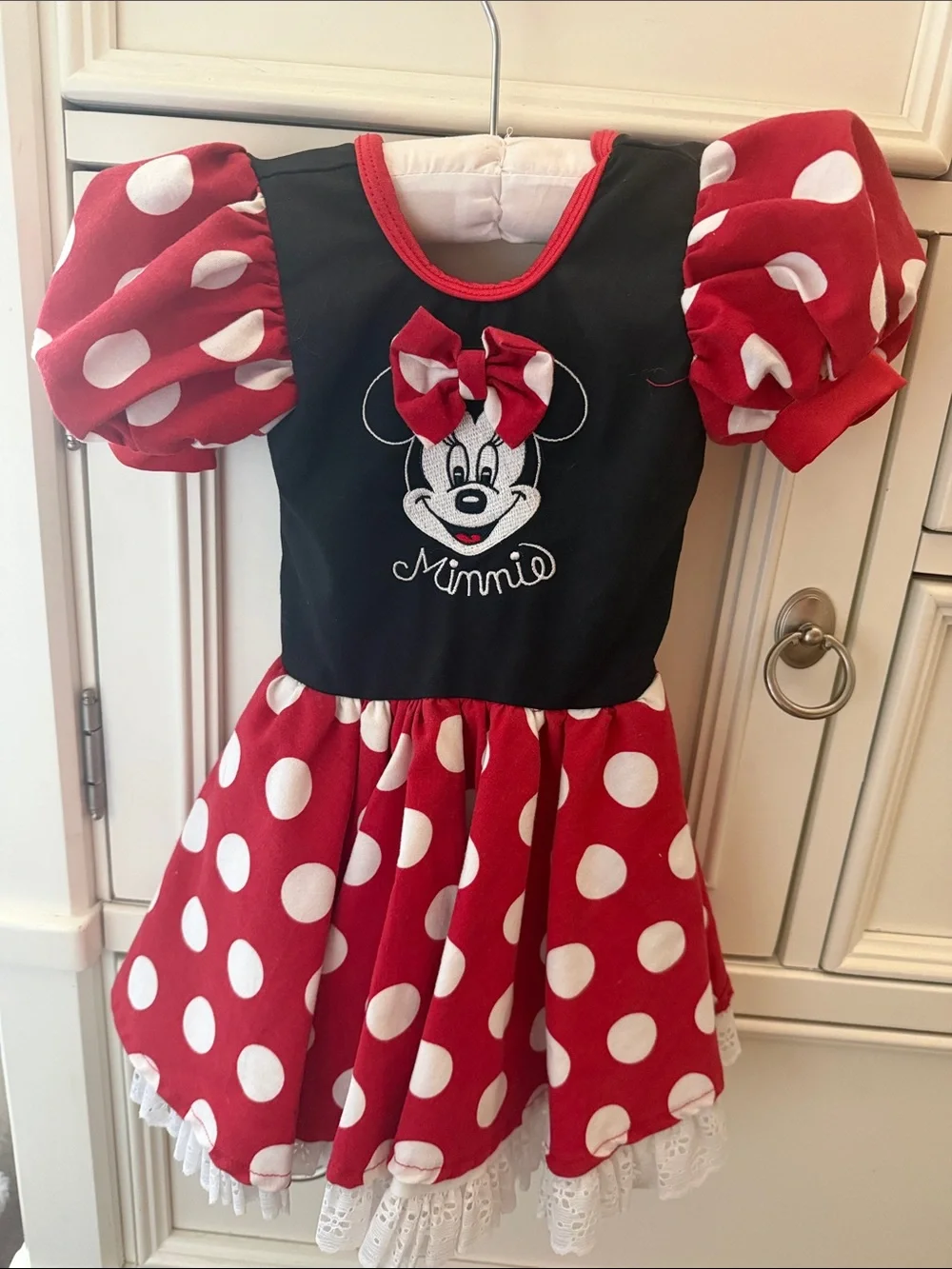 Minnie Polka Dot Red & White Kids Superhero Costume Dress Vintage